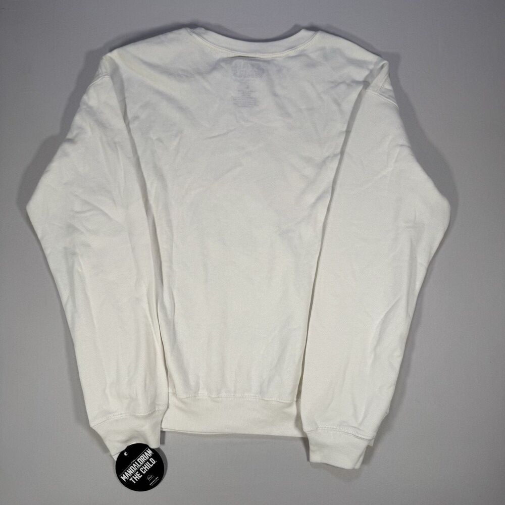 Star Wars Mandalorian Baby Yoda Grogu Sweatshirt L Unisex Lightweight Cream - Picture 5 of 5